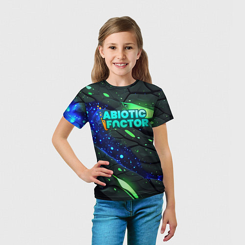 Детская футболка Abiotic Factor logo bright neon / 3D-принт – фото 5