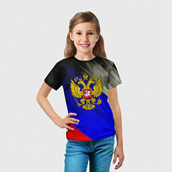 Футболка детская Россия краски герб текстура, цвет: 3D-принт — фото 2