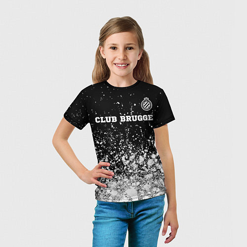Детская футболка Club Brugge sport на темном фоне посередине / 3D-принт – фото 5