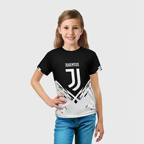 Детская футболка Juventus sport geometry fc club / 3D-принт – фото 5