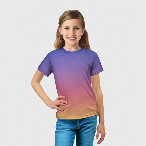 Детская футболка Эффект рассвета градиентом с кристаллизацией / 3D-принт – фото 5