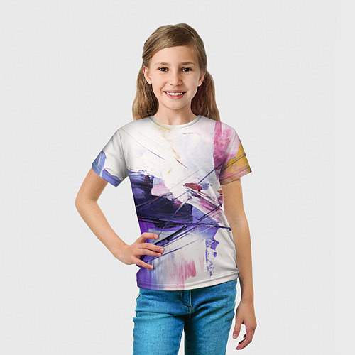 Детская футболка Хаотичные мазки краски / 3D-принт – фото 5