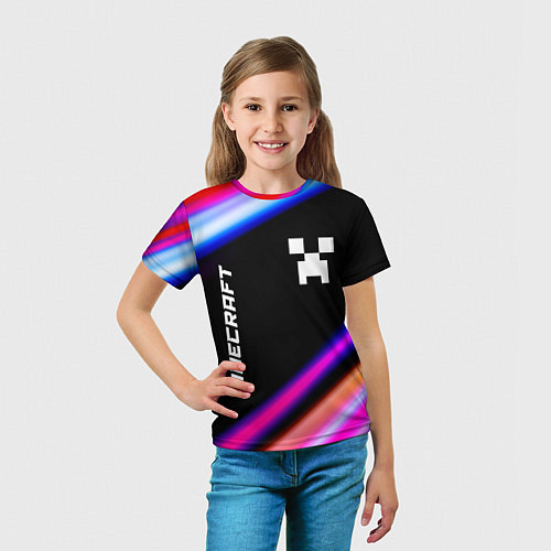 Детская футболка Minecraft speed game lights / 3D-принт – фото 5