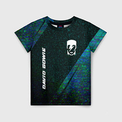 Футболка детская David Bowie glitch blue, цвет: 3D-принт