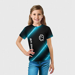 Футболка детская Among Us неоновые лампы, цвет: 3D-принт — фото 2