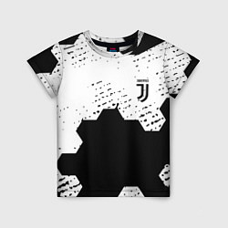 Футболка детская Juventus hexagon black sport, цвет: 3D-принт