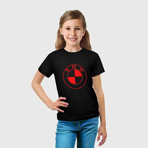Детская футболка BMW red logo / 3D-принт – фото 5