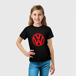 Футболка детская Volkswagen red logo, цвет: 3D-принт — фото 2