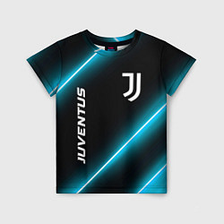 Футболка детская Juventus неоновые лампы, цвет: 3D-принт