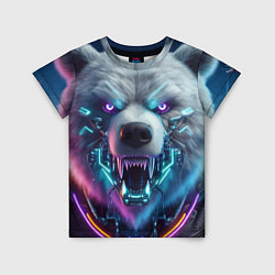 Футболка детская Cyber bear - neon glow, цвет: 3D-принт