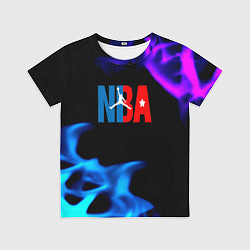 Детская футболка NBA neon flame