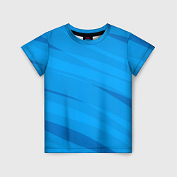 Футболка детская Насыщенный голубой полосами, цвет: 3D-принт