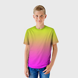 Футболка детская Градиент яркий, цвет: 3D-принт — фото 2