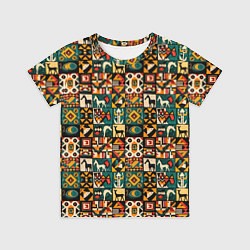 Футболка детская Африканские паттерн животные, цвет: 3D-принт