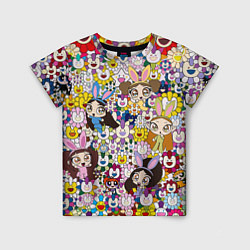 Футболка детская Right now NewJeans and Takashi Murakami, цвет: 3D-принт