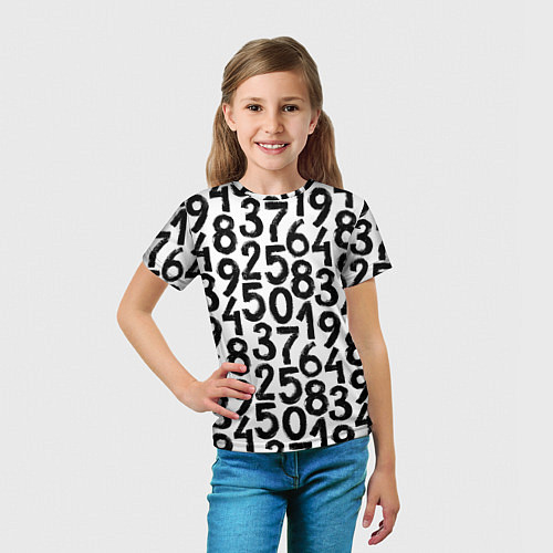 Детская футболка Гранжевые числа / 3D-принт – фото 5