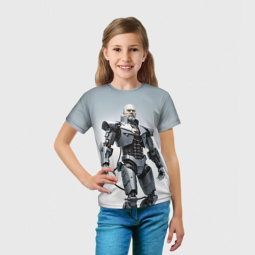 Детская футболка Cyber Lenin - ai art / 3D-принт – фото 5