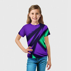 Футболка детская Абстрактный узор с геометрической концепцией, цвет: 3D-принт — фото 2