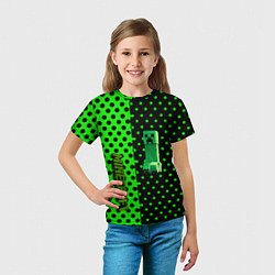 Футболка детская Minecraft creeper pattern, цвет: 3D-принт — фото 2