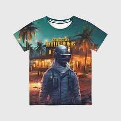 Футболка детская PUBG персонаж в городе, цвет: 3D-принт