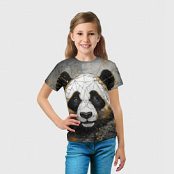Футболка детская Панда мозайка - крупная голова, цвет: 3D-принт — фото 2