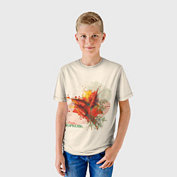 Футболка детская Морковь акварельные кляксы, цвет: 3D-принт — фото 2