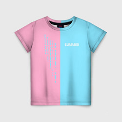 Футболка детская Summer-pink and blue, цвет: 3D-принт