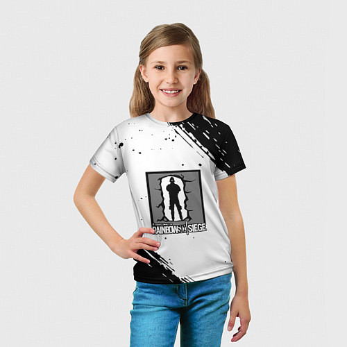 Детская футболка Rainbow six текстура лого шутер / 3D-принт – фото 5