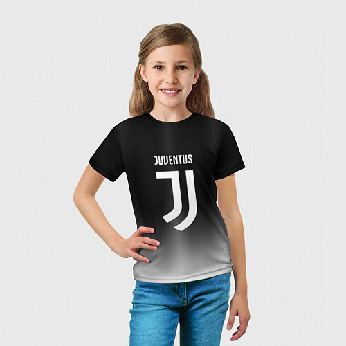 Детская футболка Ювентус серый градиент / 3D-принт – фото 5