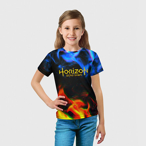 Детская футболка Horizon zero dawn flame glitch / 3D-принт – фото 5