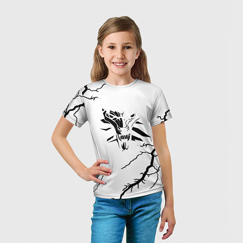 Детская футболка Ведьмак лого шторм / 3D-принт – фото 5