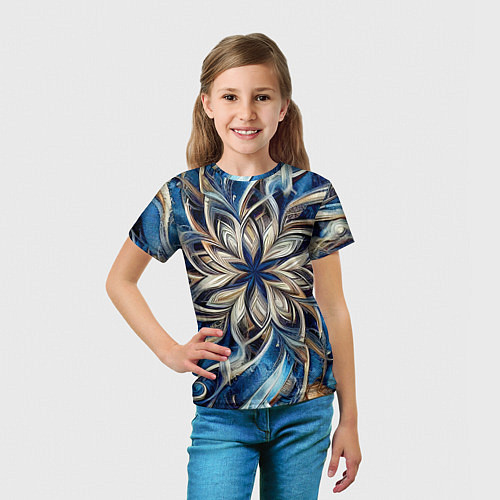 Детская футболка Джинса и цветочный орнамент - нейросеть / 3D-принт – фото 5