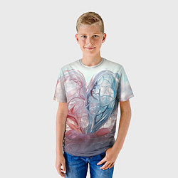 Футболка детская Сердце - плазменная текстура, цвет: 3D-принт — фото 2