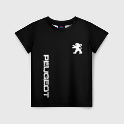 Футболка детская Peugeot logo white, цвет: 3D-принт