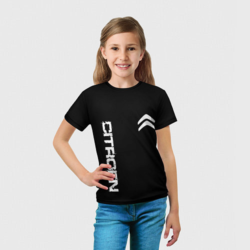 Детская футболка Citroen logo white / 3D-принт – фото 5
