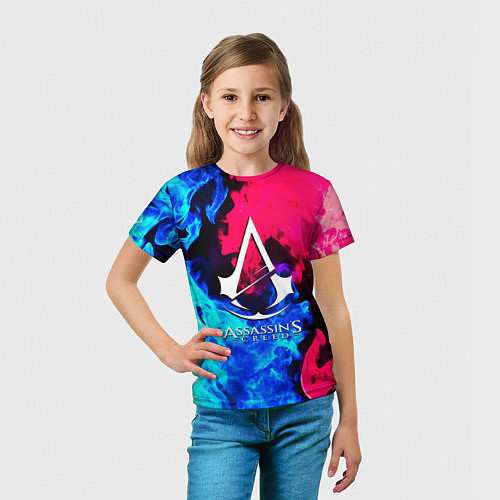 Детская футболка Assassins Creed fight fire / 3D-принт – фото 5