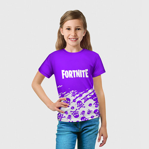 Детская футболка Fortnite skull pattern / 3D-принт – фото 5
