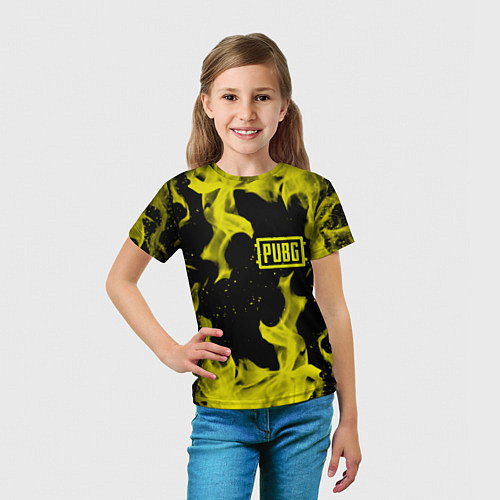 Детская футболка PUBG жёлтый огонь / 3D-принт – фото 5