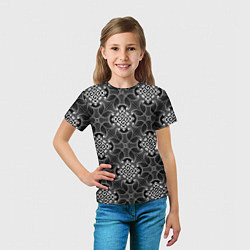 Футболка детская Черно белый орнамент, цвет: 3D-принт — фото 2