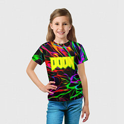 Футболка детская Doom optical colors, цвет: 3D-принт — фото 2