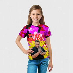Футболка детская Руки вверх Жуков и котик, цвет: 3D-принт — фото 2