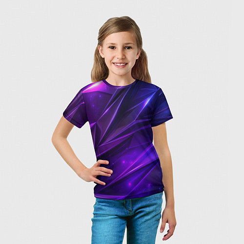 Детская футболка Фиолетовая объемная неровная текстура / 3D-принт – фото 5