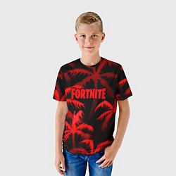 Футболка детская Fortnite tropic red, цвет: 3D-принт — фото 2