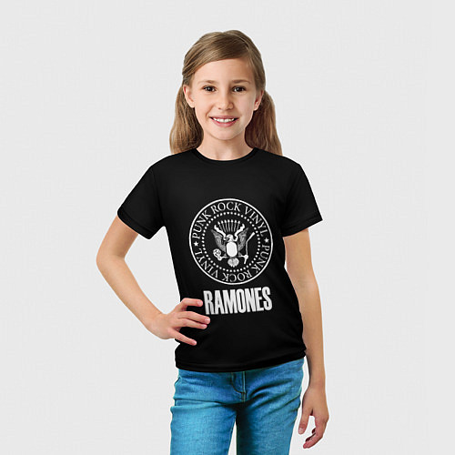 Детская футболка Ramones rock logo / 3D-принт – фото 5