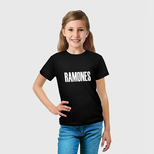 Детская футболка Ramones white logo / 3D-принт – фото 5