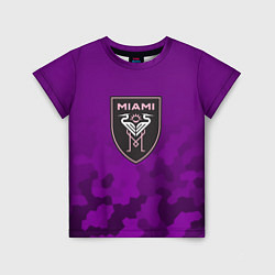 Футболка детская Inter Miami logo pattern, цвет: 3D-принт