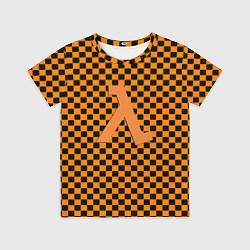 Футболка детская Half life клетка оранжевая, цвет: 3D-принт