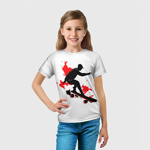 Детская футболка Черный скейтер / 3D-принт – фото 5