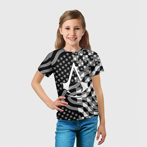 Детская футболка Assassins Creed logo game usa / 3D-принт – фото 5