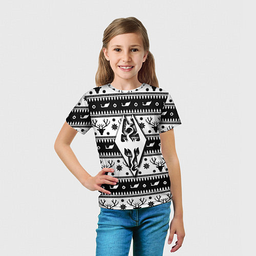 Детская футболка The Elder Scrolls winter deer pattern / 3D-принт – фото 5
